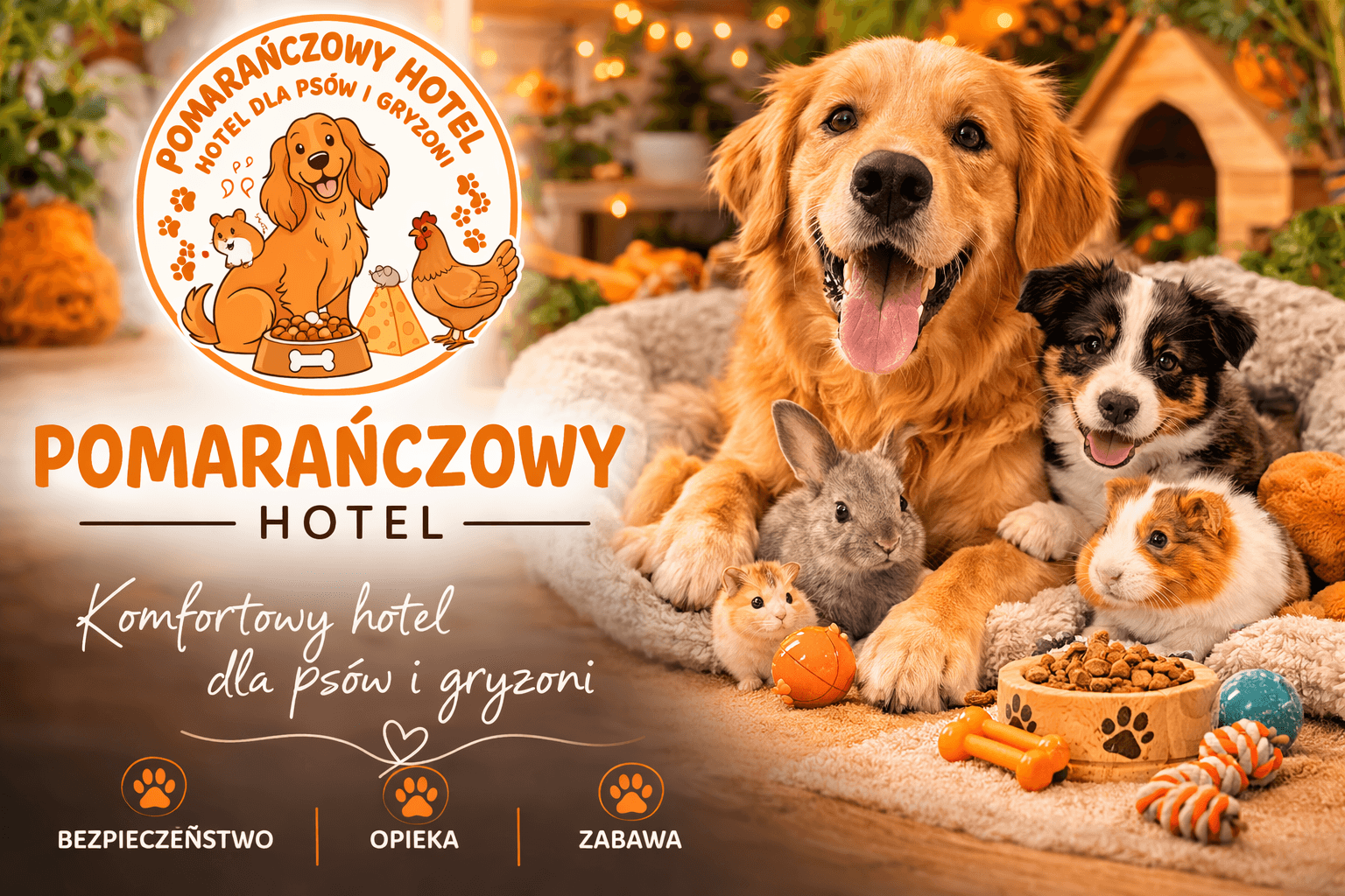 Pomarańczowy Hotel – hotel dla psów i gryzoni Warszawa/Zamienie